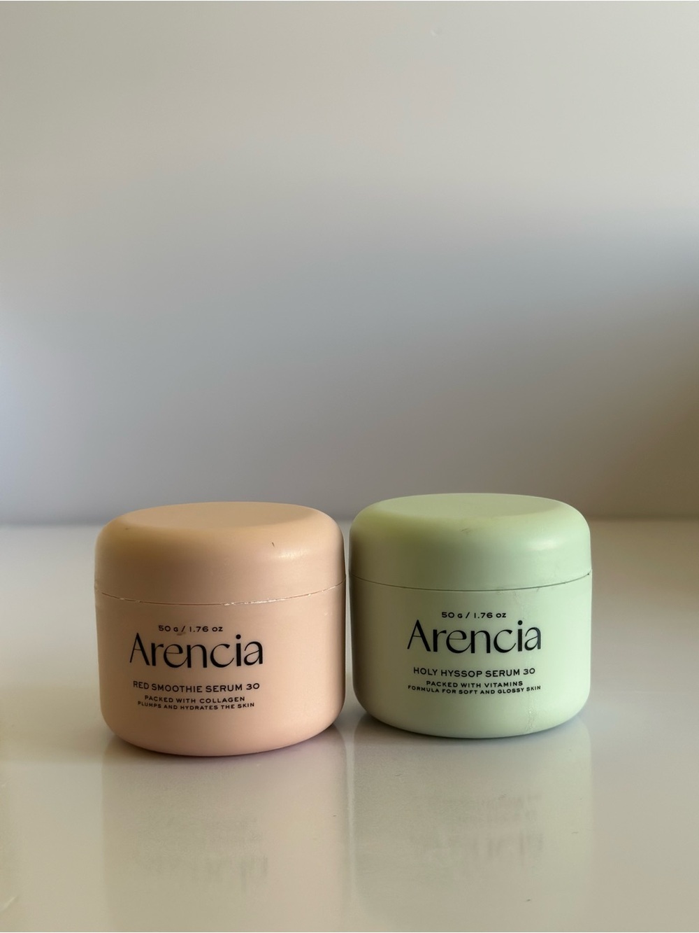 Arencia Skincare Duo — Peach & Mint Cream-Serum Jars